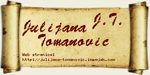 Julijana Tomanović vizit kartica